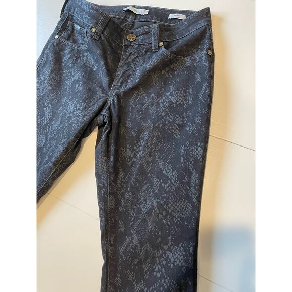 Beija Flor Jeans Audrey Slimming Ankle Black Snakeskin Print Stretch Size 2 Edgy - Picture 8 of 11